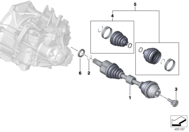 2018 BMW X2  Left Cv Axle Shaft Diagram for 31608643375