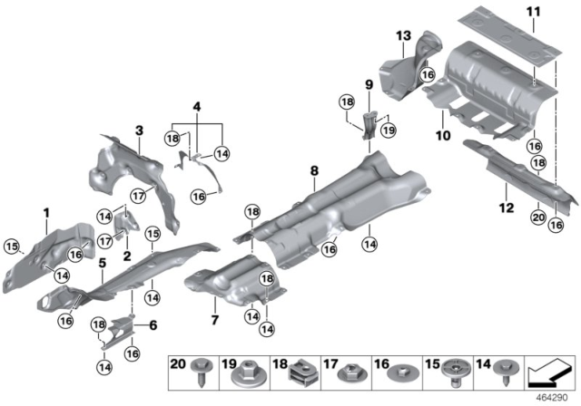 2018 BMW M760i xDrive  Heat Insulation, Rear Silencer, Left Diagram for 51487340229