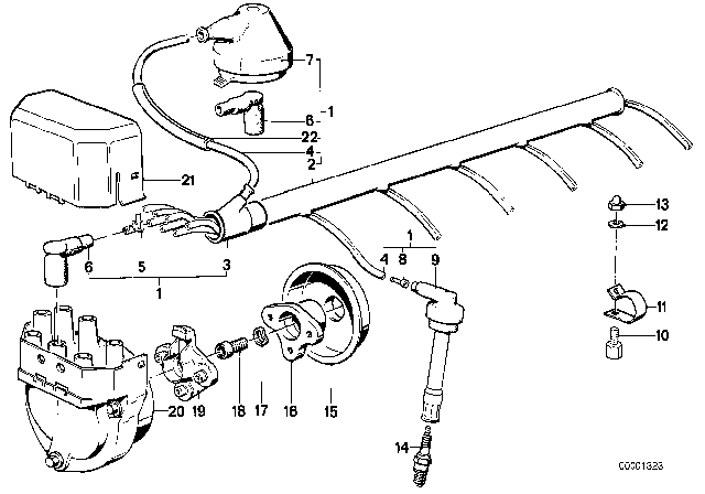 1988 BMW M5  Rotor Diagram for 12111734110