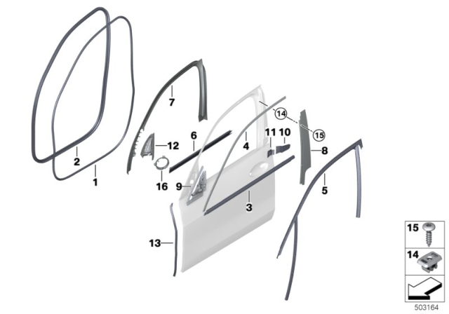 2019 BMW X7  CHANNEL SEALING, INSIDE, DOOR Diagram for 51337428675