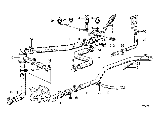 1985 BMW 318i  Return Pipe Diagram for 11531264718