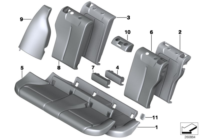 2017 BMW 330i GT xDrive LATERAL TRIM PANEL RIGHT Diagram for 52207341774