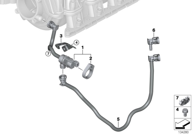 2011 BMW 128i Fuel Tank Breather Line Diagram for 13907530976