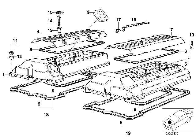 2001 BMW 740iL Cap Nut Diagram for 11121747162