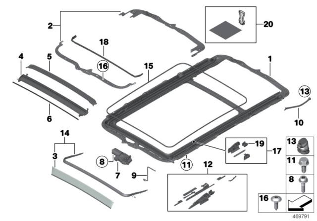 2011 BMW X5 M  Special Grease Rhf 1 Diagram for 83192157321