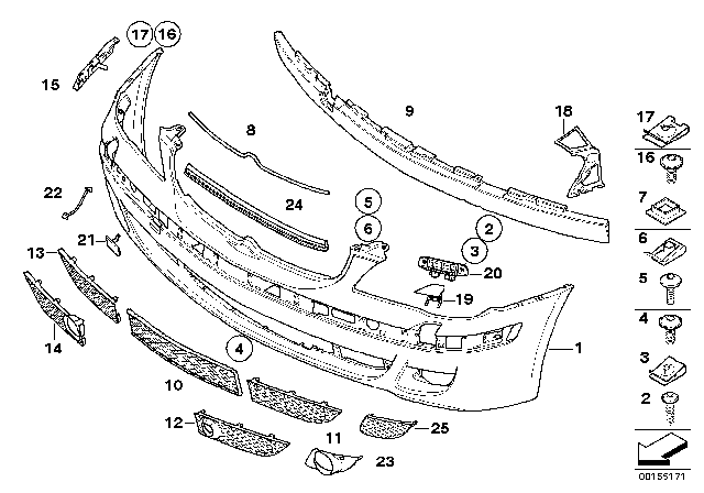 2007 BMW 750Li Shock Absorber Front Diagram for 51117135524