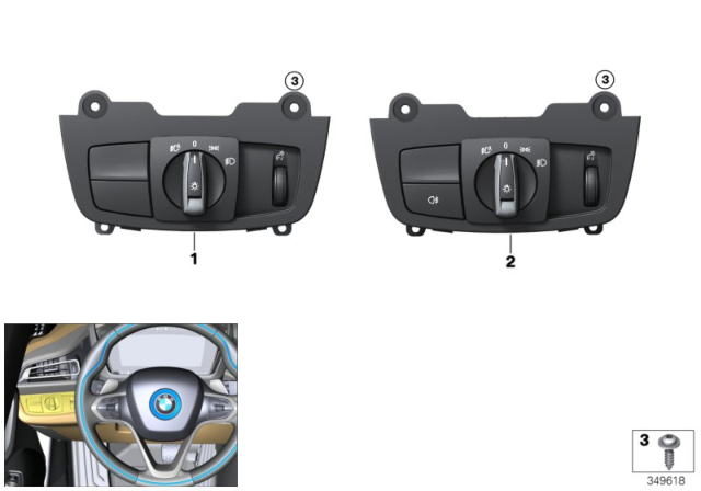 2020 BMW i8  Headlight Switch Diagram for 61319865831