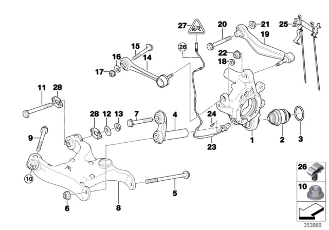 2003 BMW 745Li  Left Swing Part Diagram for 33326753107