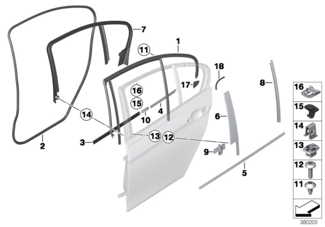 2014 BMW 335i xDrive  Sealing Strip Diagram for 51347263269