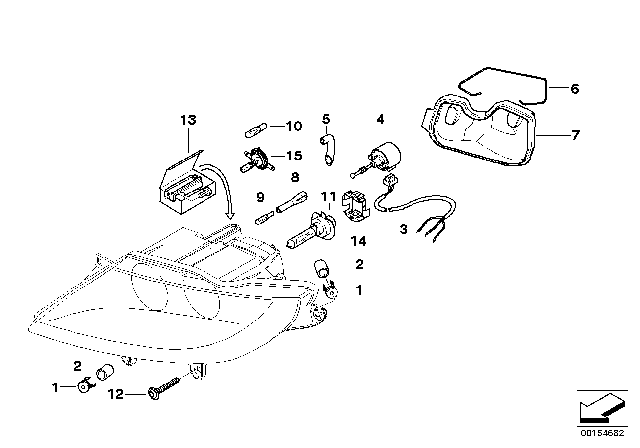 2008 BMW Z4 Repair Kit, Left Headlight Diagram for 63126932823
