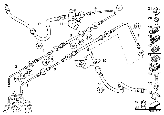 2010 BMW X5  Line Clip, Double Diagram for 34306784201
