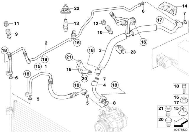 2009 BMW 535i xDrive  Pipe Clip Diagram for 64536919700