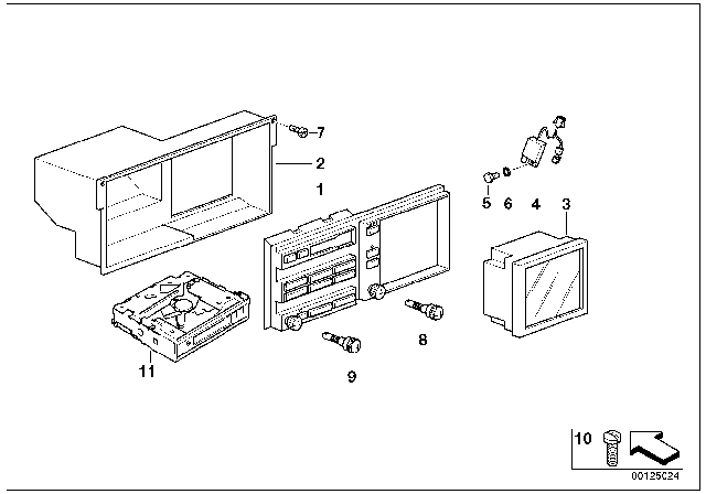 2001 BMW 740iL  Right Tv Amplifier Diagram for 65248375224