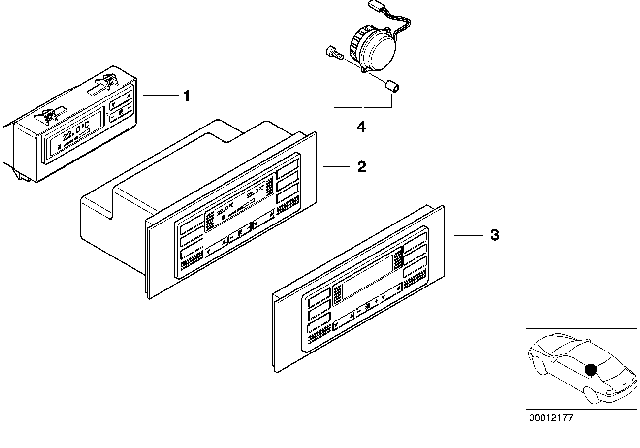 1997 BMW 750iL Rear Air Conditioning Control Diagram for 64118362350