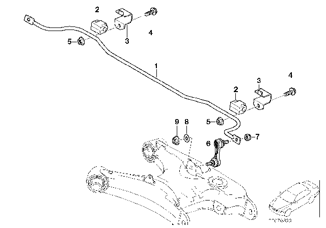 2002 BMW M5  Stabilizer Rubber Mounting Diagram for 33552229604