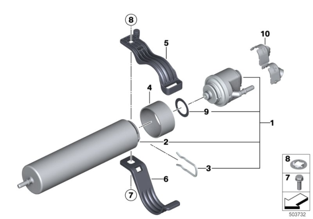 2015 BMW 328d  Fuel Strainer With Heating Diagram for 13328572518