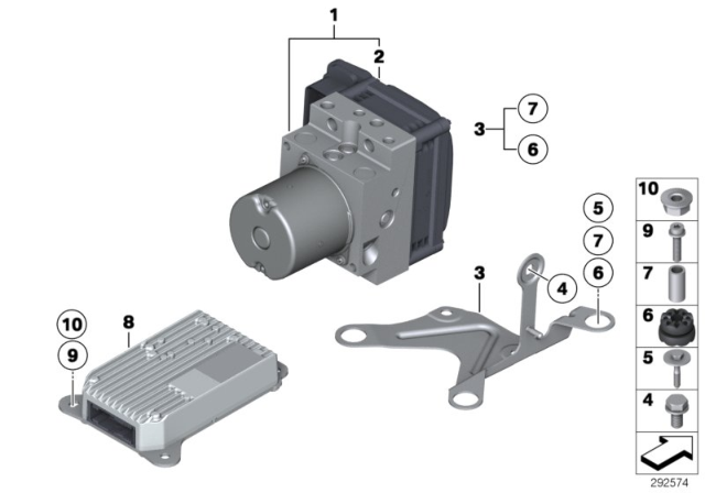 2012 BMW 740i  Dsc Hydraulic Unit Diagram for 34516850069