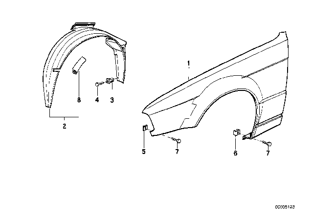 1991 BMW 525i Sealing Diagram for 51718108829