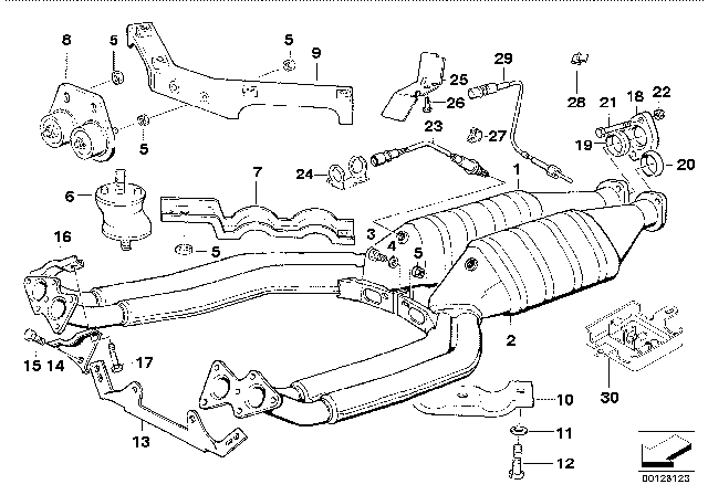 1994 BMW 850Ci  Rubber Mounting Diagram for 18301723518