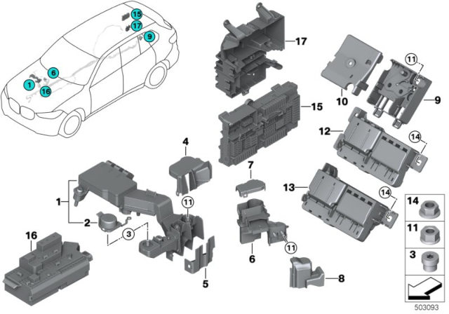 2020 BMW X5  COVER Diagram for 61146842431