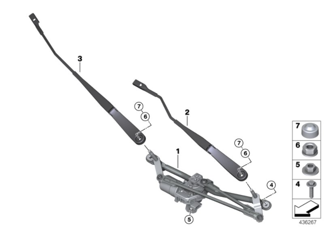 2017 BMW X1  Windshield Wiper Motor Diagram for 61617350657