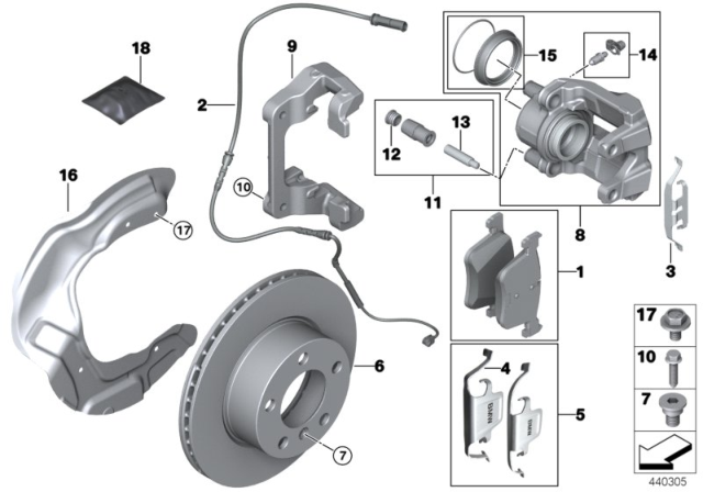 2016 BMW 330e  Calliper Carrier Diagram for 34116850972