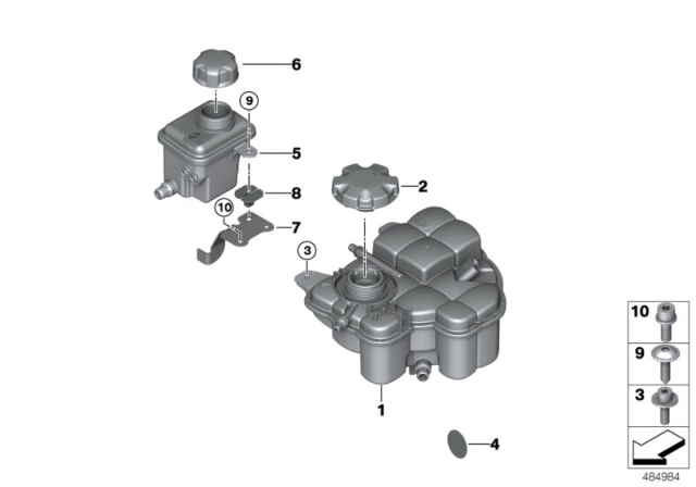2019 BMW M5  BRACKET, EXPANSION TANK Diagram for 17137856958