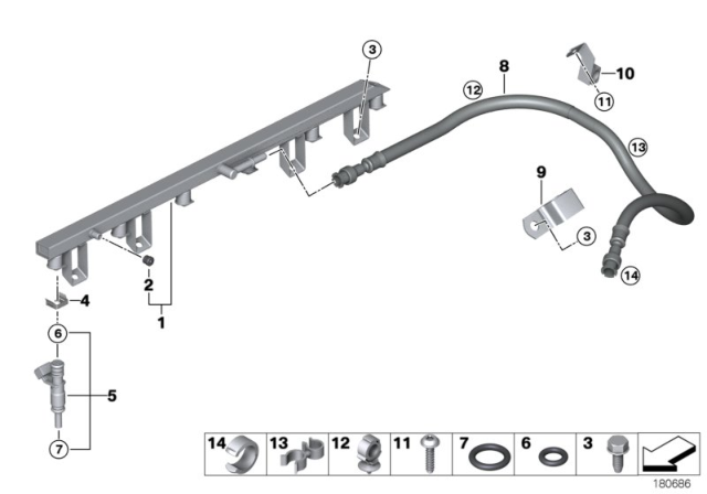 2009 BMW X3  Injection Tube Diagram for 13537542541