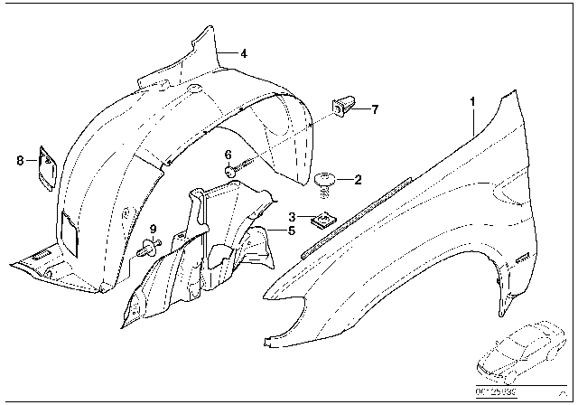 2002 BMW X5 Cover, Wheel Housing, Front Left Diagram for 51718402443