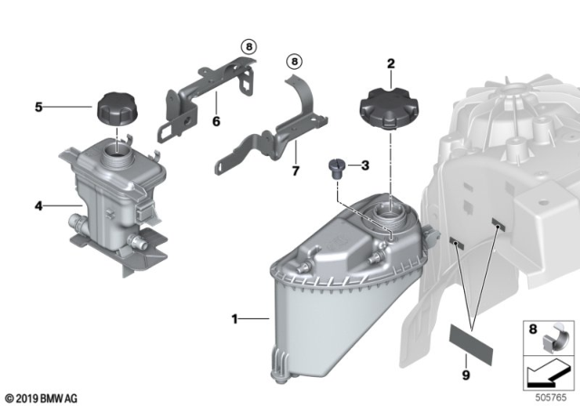 2020 BMW X5  Engine Coolant Reservoir Diagram for 17138610658