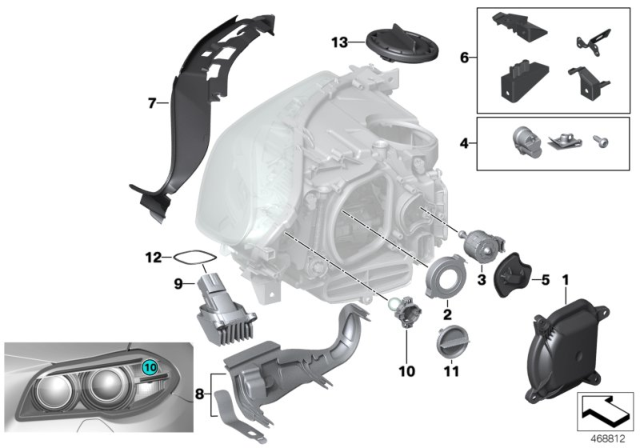 2014 BMW 550i  Covering Cap Left Diagram for 63117349289
