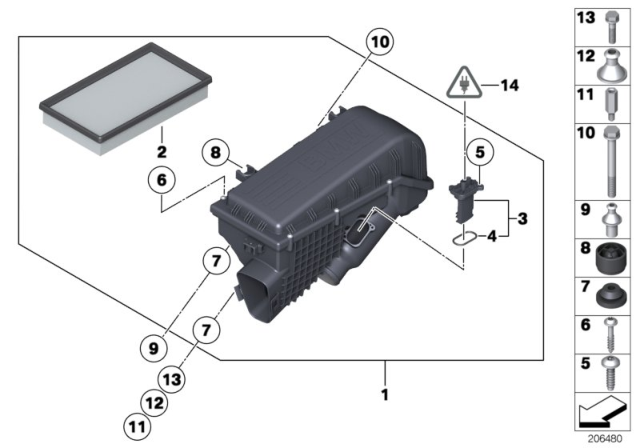 2012 BMW 760Li  Screw Foot Diagram for 13717566390