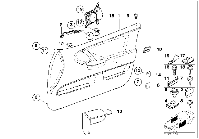 1997 BMW 318i  Cap Door Lining Diagram for 51418132984