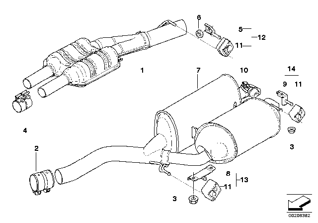 2003 BMW 745i  Exhaust Manifold Heade Diagram for 18107511041