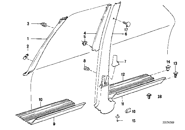 1987 BMW 325e  Cover Left Diagram for 51431916681