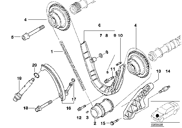 1999 BMW 540i  Camshaft Sprocket Diagram for 11361438694