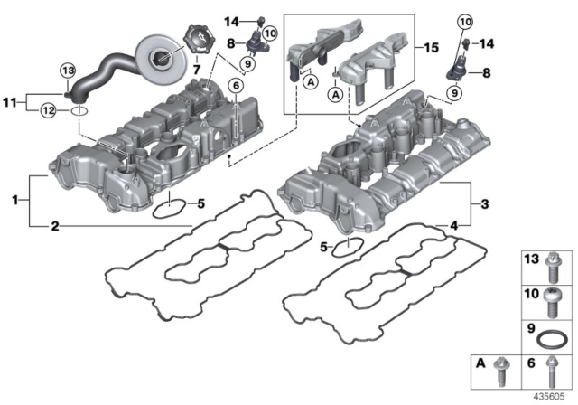 2013 BMW X6  Profile-Gasket Diagram for 11128636401