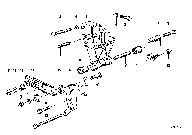 1989 BMW M3  Supporting Plate Diagram for 32412225801