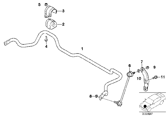 2001 BMW M5 Stabilizer, Front Diagram for 31352229080
