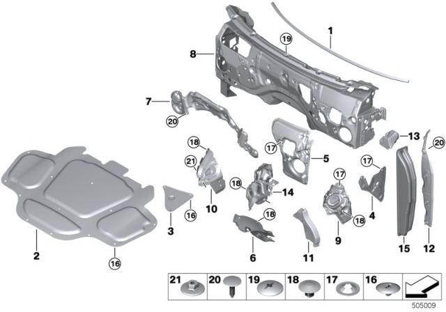 2020 BMW X7  SOUND INSULAT., SPLASH WALL Diagram for 51487434475