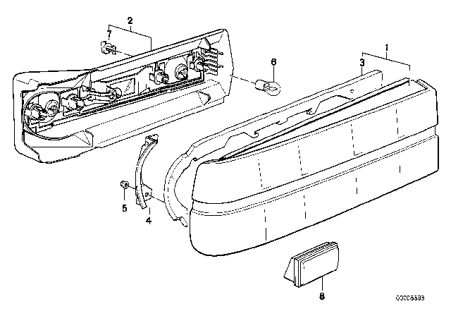 1986 BMW 325e Bracket, Left Diagram for 63211385377