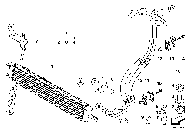 2008 BMW Z4 M  Oil Cooling Pipe Diagram for 17227836831