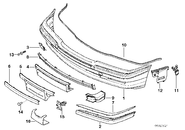 1997 BMW 740i Covering Left Diagram for 51118125437