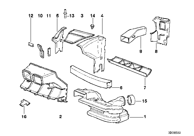 1993 BMW 850Ci  Air Channel Center Diagram for 51718108399