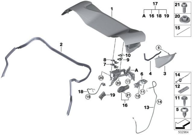 2019 BMW i8  FOLDING TOP COMPARTMENT LID Diagram for 51177480448