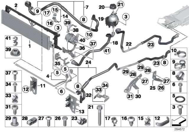 2013 BMW ActiveHybrid 7  Holder, Radiator Diagram for 17117631479