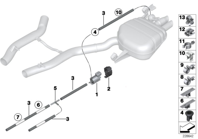 2012 BMW 760Li  Cable Holder Diagram for 61136943975