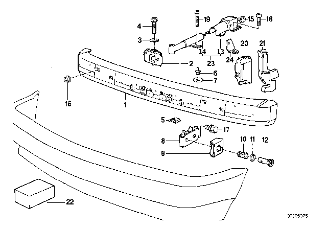 1993 BMW 535i Holder Diagram for 32411139818