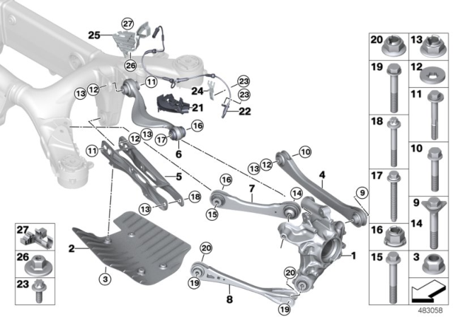 2020 BMW 530e  Rubber Mount Wishbone, Left Diagram for 33326870535