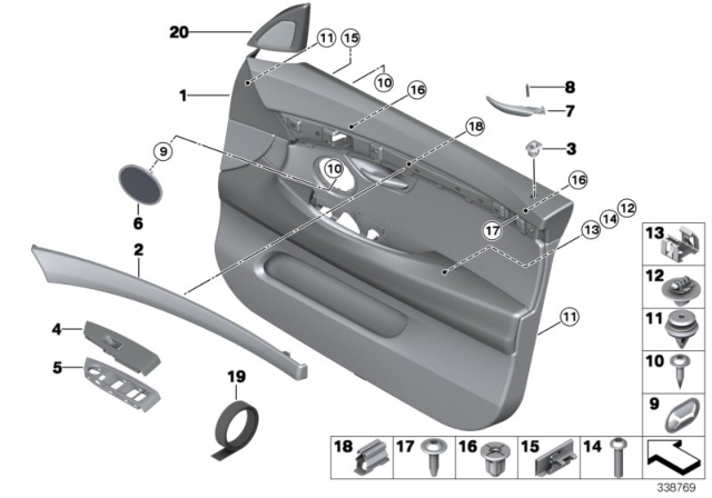 2017 BMW 550i GT xDrive  Cover, Locking Button Diagram for 51427235881
